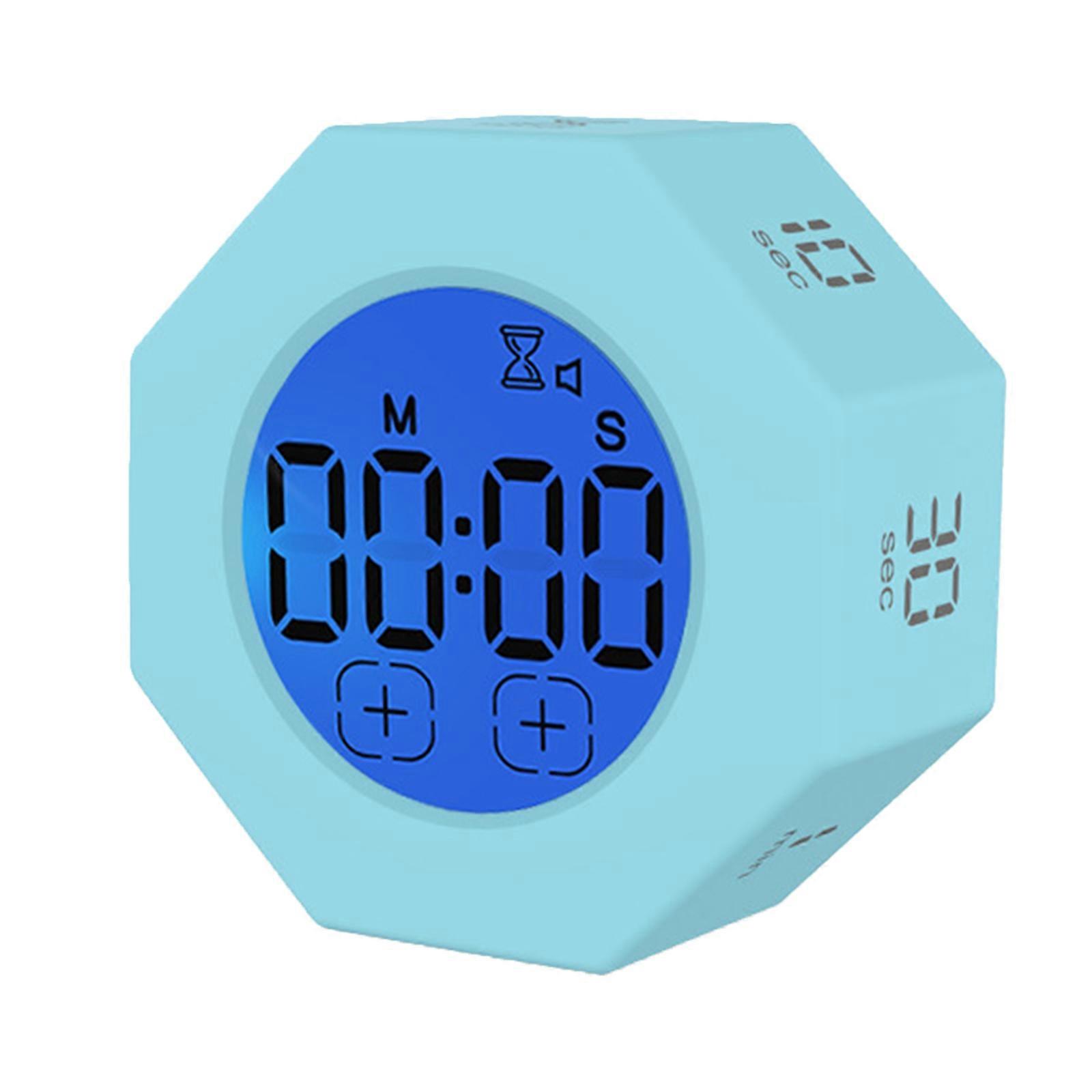 Magnetic Kitchen Timer Self-Regulated Rotary-Timer Magnetic Suction Led-Timer Kitchen Countdown Beauty Movement Reminder  Blue