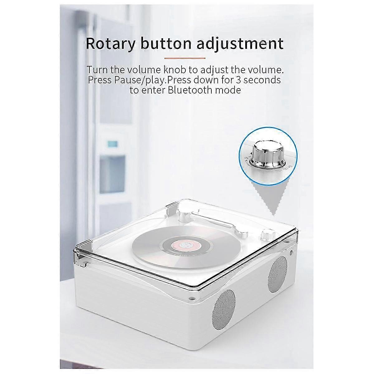 Lecteur CD Bluetooth 5.0 Haut-parleur intégré rechargeable Lecteur de musique HIFI Lecture sans perte Infrarouge