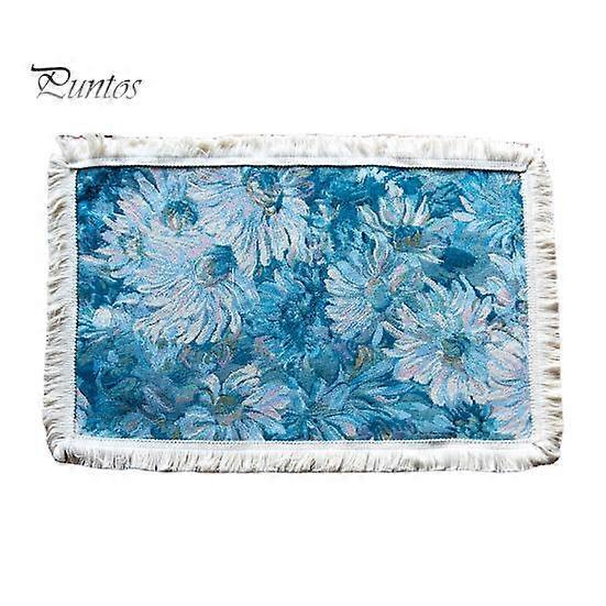 Tassel Placemat Pastoral Style Flower Oil Painting Aesthetical Round Shape Parties Weddings Banquets Table Decoration Dinner Mat
