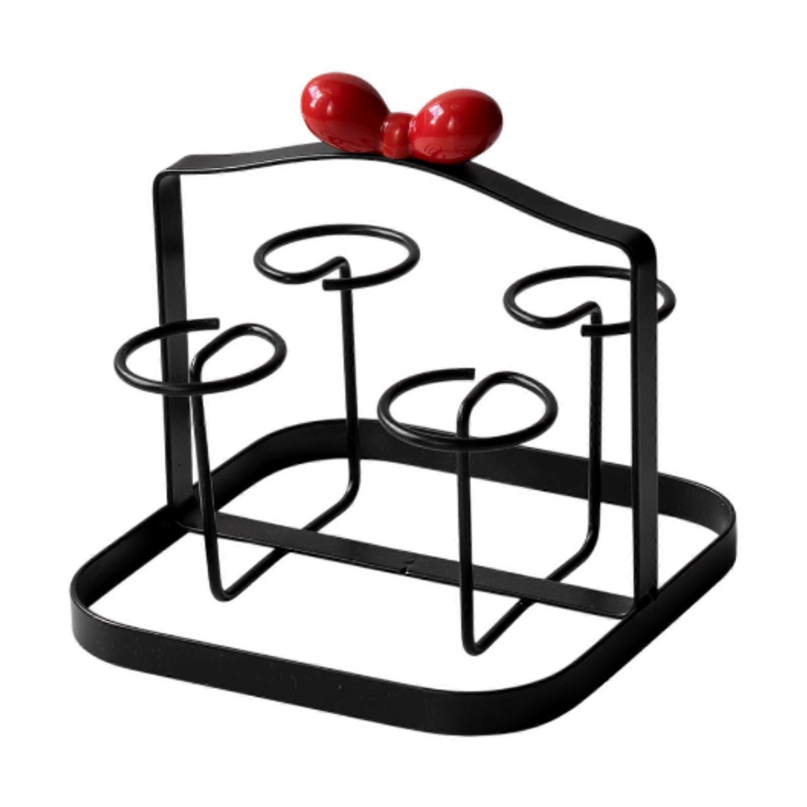 Bottle Cup Drying Rack Drying Shelf 4 Hook Organizer Non Slip Sturdy Tabletop