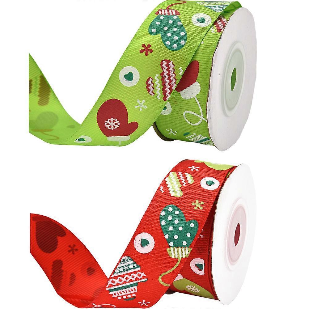 Christmas Wired Ribbons With Wired Tiptoeing Monster Legs, Quality Satin Material For Crafting, Decorating, And More, With Plush Wired Edge And