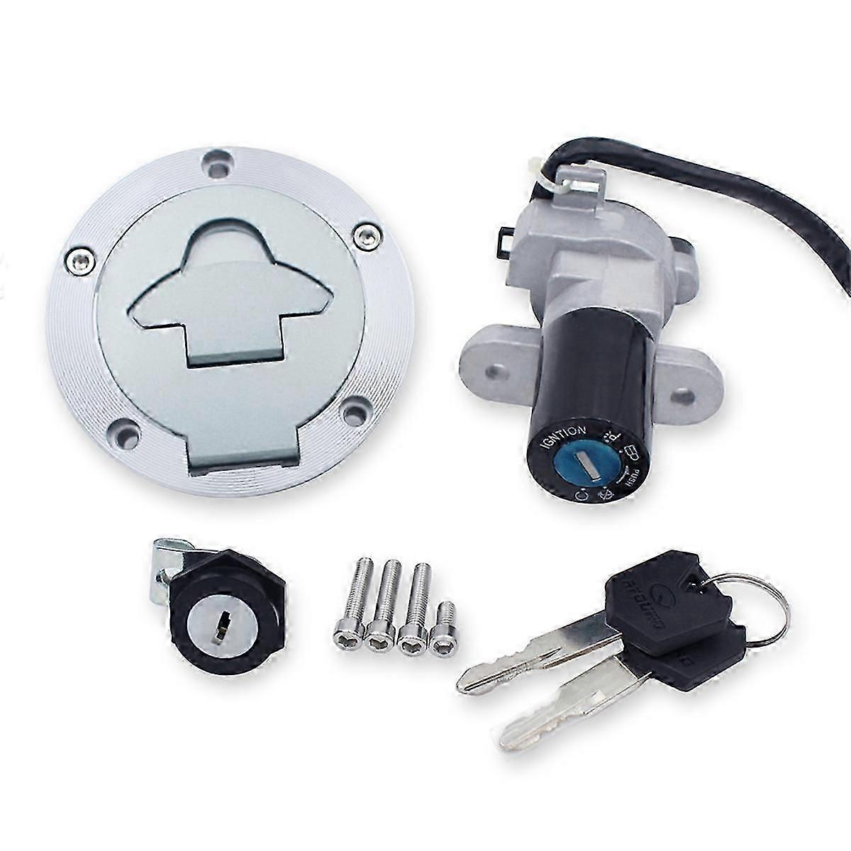 Serrure de commutateur d’allumage de moto Serrure de siège GAS Fuel Tunk Cap Lock avec jeu de clés pour F4 1000 2006-2007