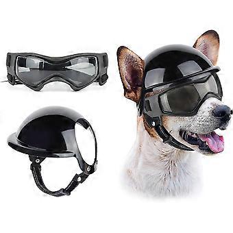 Anti-UV Dog Sunglasses with Pet Helmet, Windproof and Eye Protection for Small and Medium Dogs