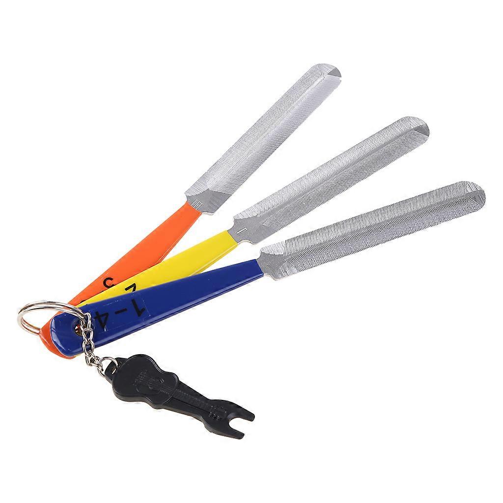 3Pcs Guitare Nut Files, Double Edge Nut Slotting Files Set Acier inoxydable Guitare Fret Files pour Basse, Mandoline, Ukulélé, Multi