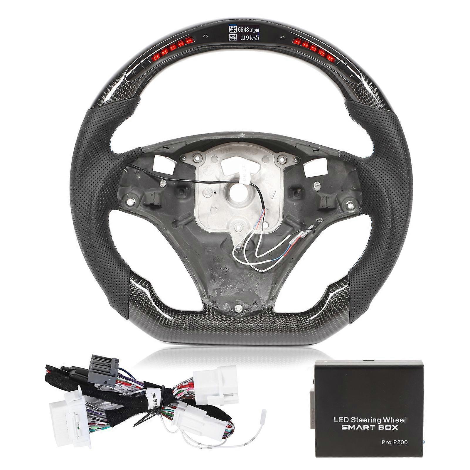 Feux de changement de vitesse à LED en fibre de carbone pour volant de remplacement pour M3 E90 E92 E93 DCT 2007-2013