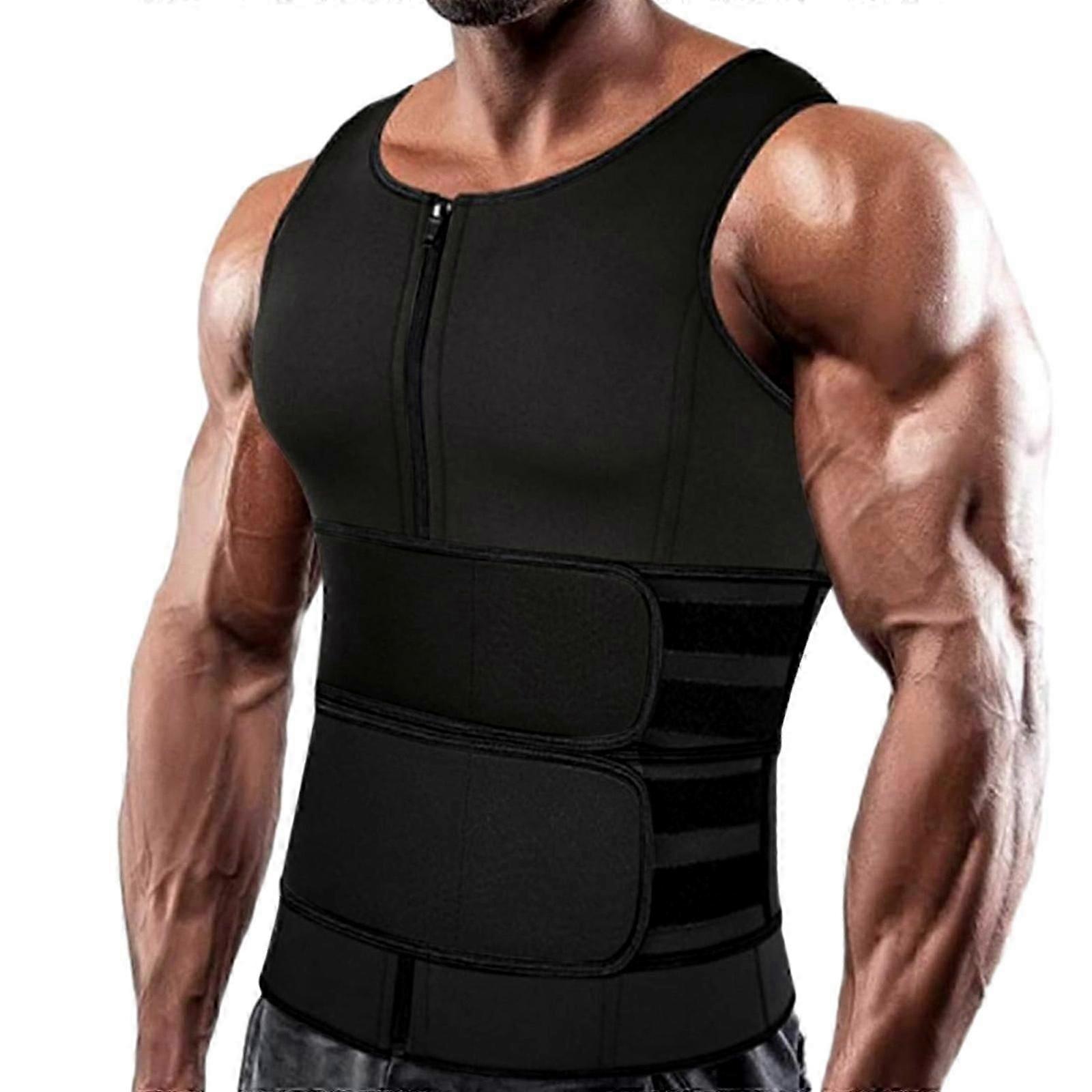 Men Slimming Vest with Double Sweat Belt, Neoprene Trainer Top