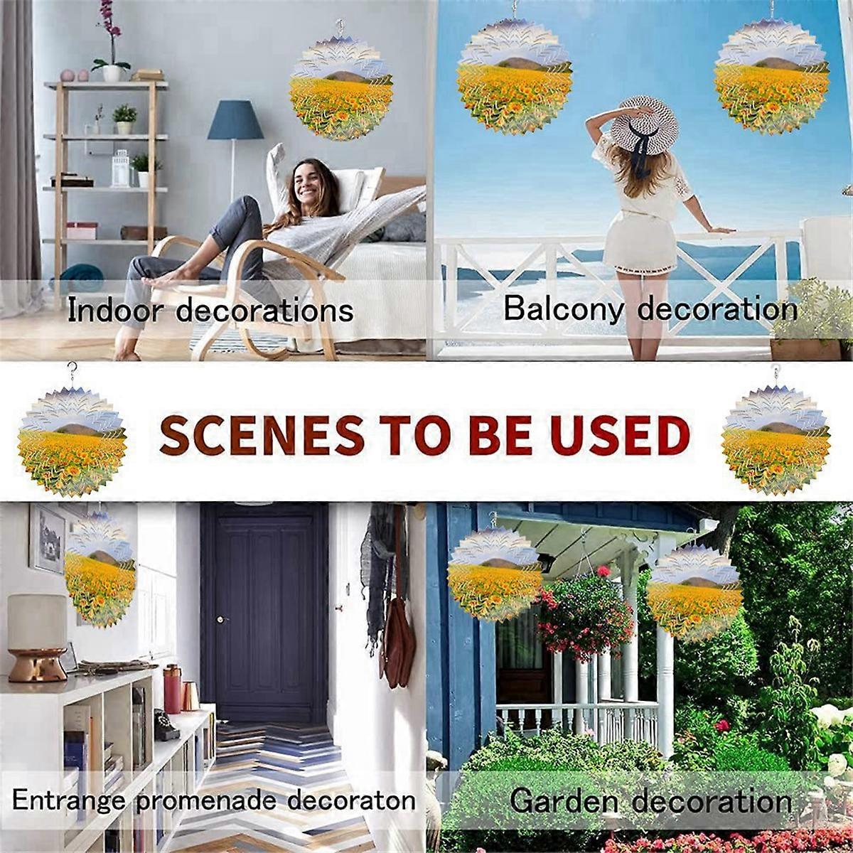 8Pcs 10 Inch Sublimation Wind Spinner Blanks 3D Wind Spinners