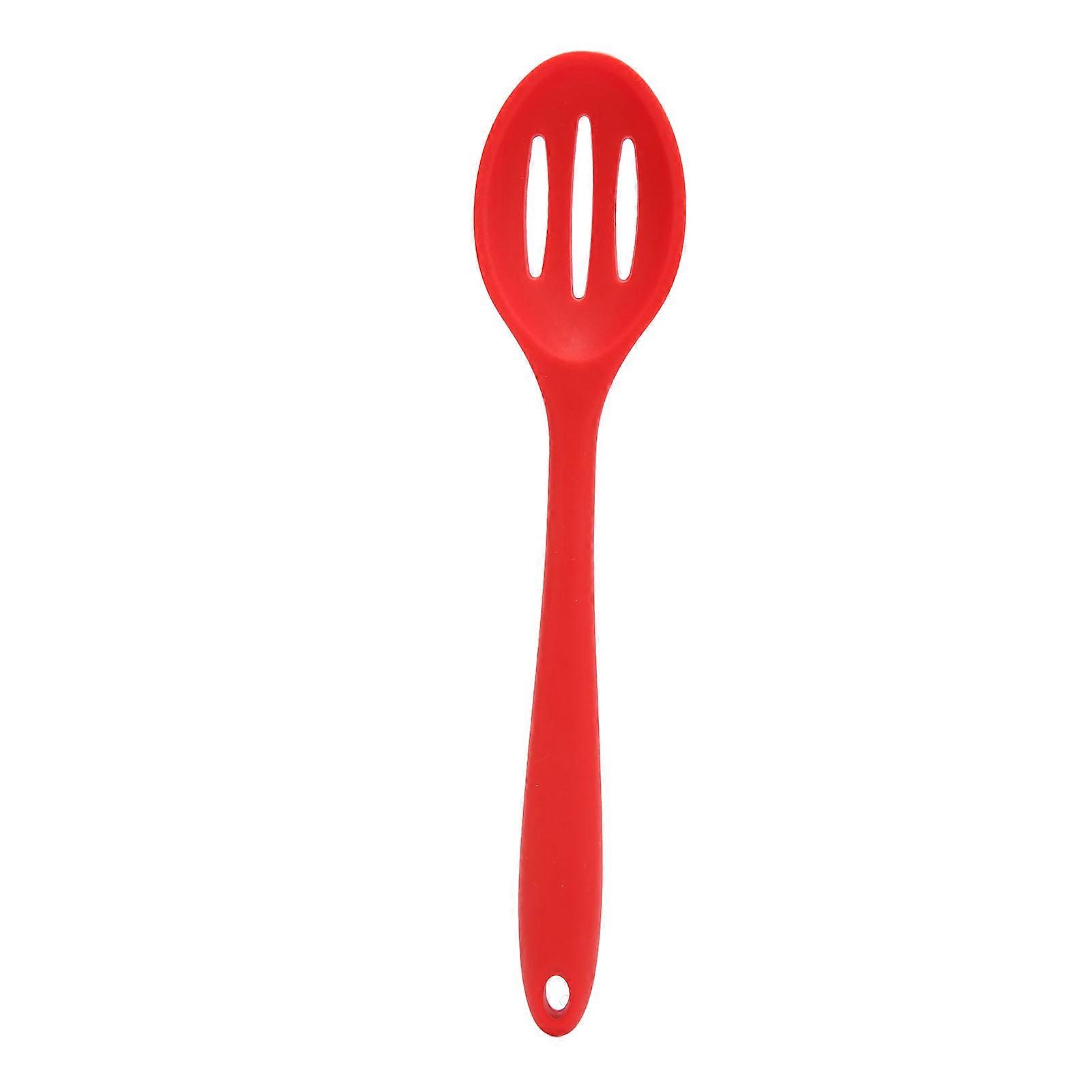 3Pcs Silicone Cooking Spoon Easy to Clean Scratch Resistant Space Saving Salad Spoon for Kitchen