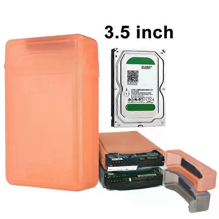 3.5" HDD Enclosure Case-SATA/IDE Plastic Storage Box,Orange-Orange