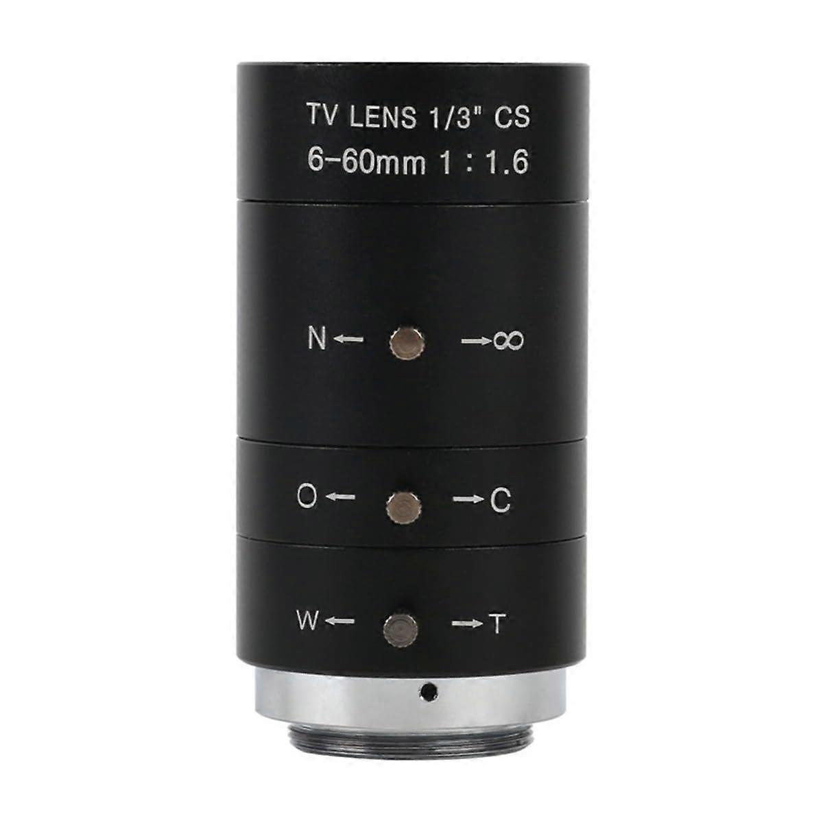 Microscope Kit 6-60mm CCTV Lens CS Mount F1.6 Manual Zoom Varifocal Industrial Lens 1/3'' Size for Cameras Microscope Lens Adapters