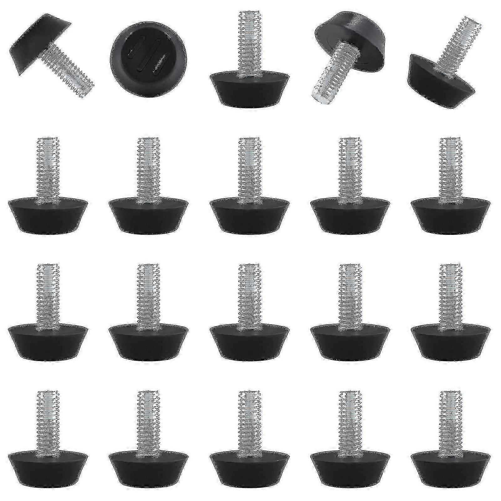 30 Pcs 1/4 Screw In Threaded Furniture Adjustable Levelers, M6 X 15mm Patio Furniture Glide Leveling Feet-yvan-2025-ss
