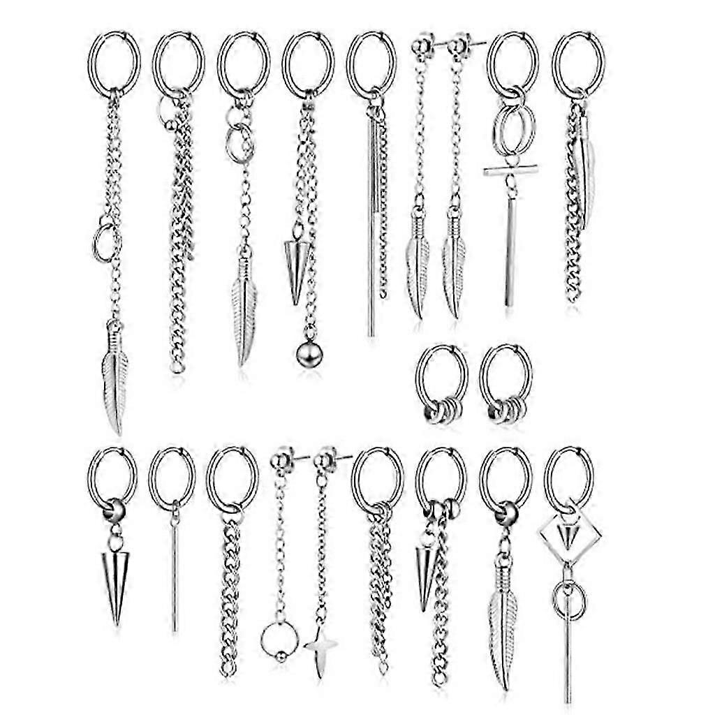 20 Pcs Stylish Unisex Earrings Set - Simple & Versatile Designs
