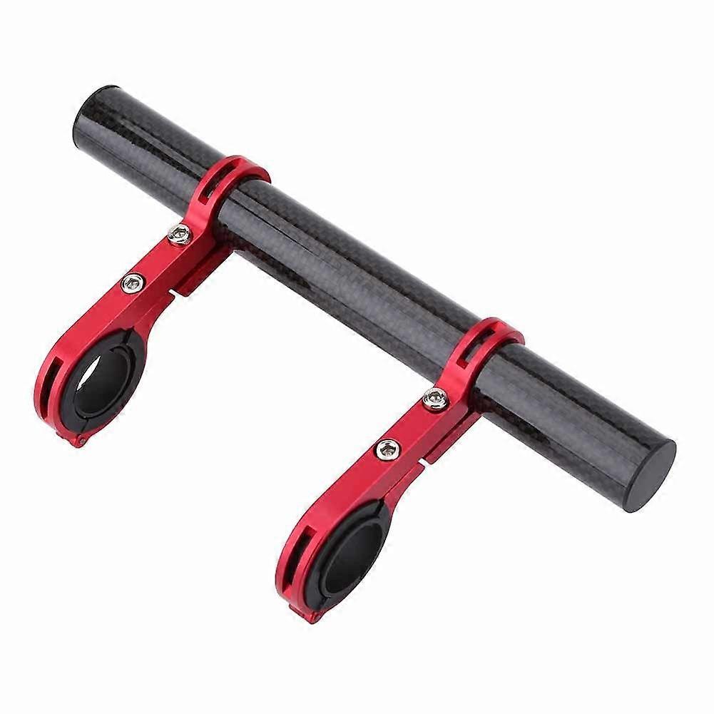 Bicycle Handlebar Extender Mount 25.4mm 31.8mm Double Bracket Holder for Light Flashlight Speedometer Red