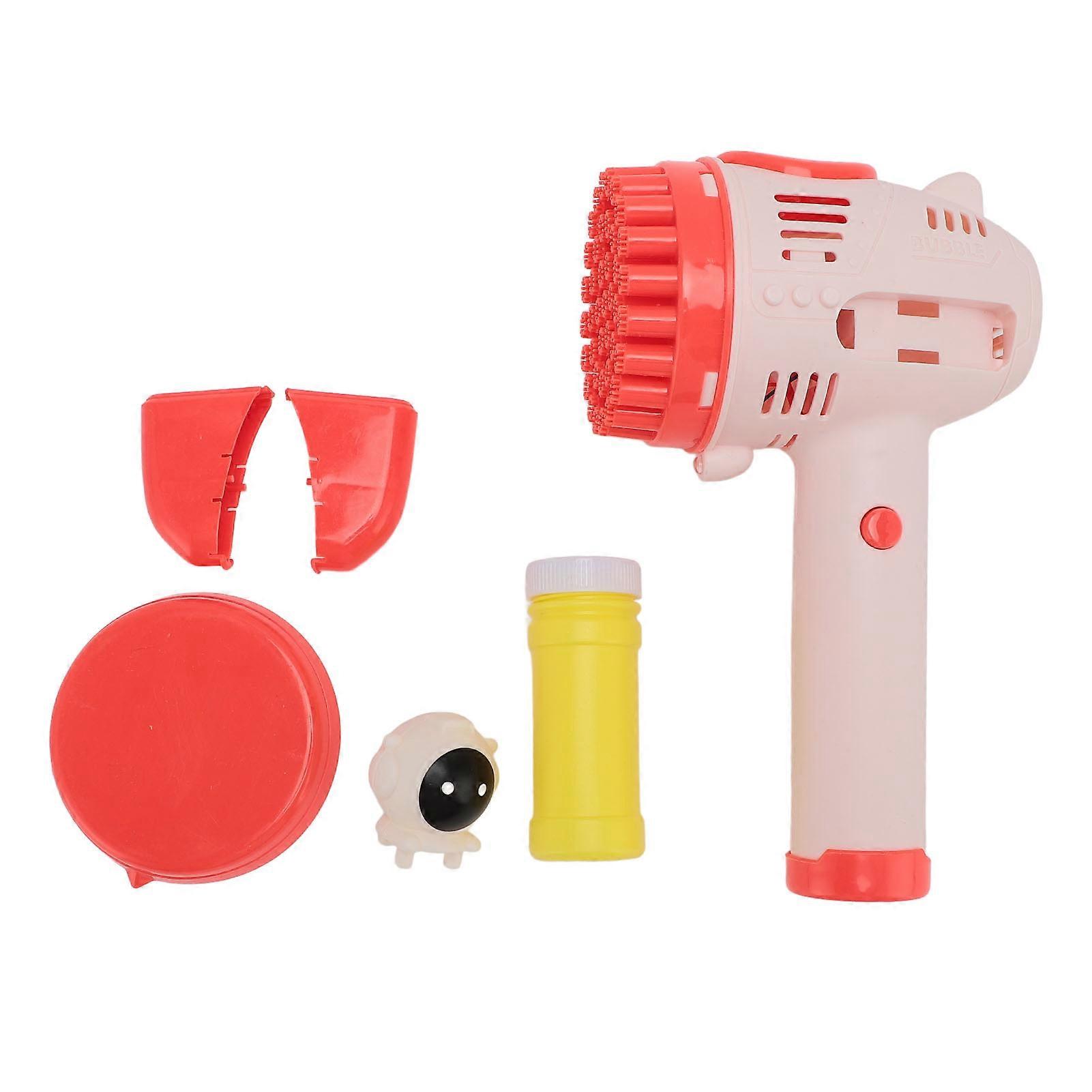 Bubble Machine 40 Hole 90ML Colorful Bubbles Automatic Electric Bubble Maker for Kids Pink