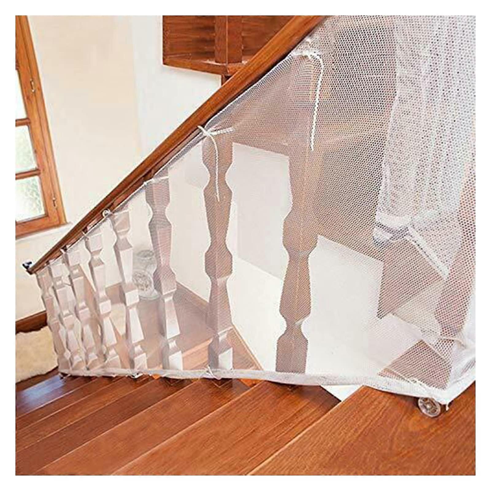 Safety Net Easy to Set Up Pet Cat Fence Protection Net AntiFall Nets for Balcony Windows and Stairs, White, with Mounting Tie (Size : 300x80cm)