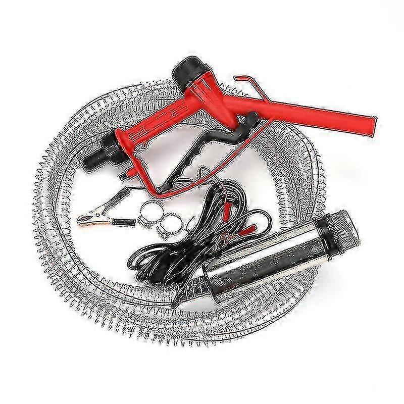 12V 24V 220V（4メートルホース）51mmウォーターポンプ給油ガンセット電動水中ポンプステンレススチールディーゼルオイル燃料ポンプ