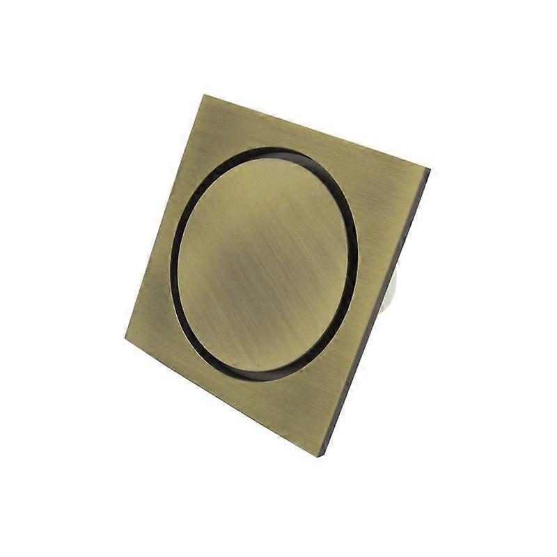Invisible Deodorant Floor Drain Full Copper Floor Drain Suitable for Bathroom, Toilet and Kitchen (Invisible Green Bronze Inner Circle)