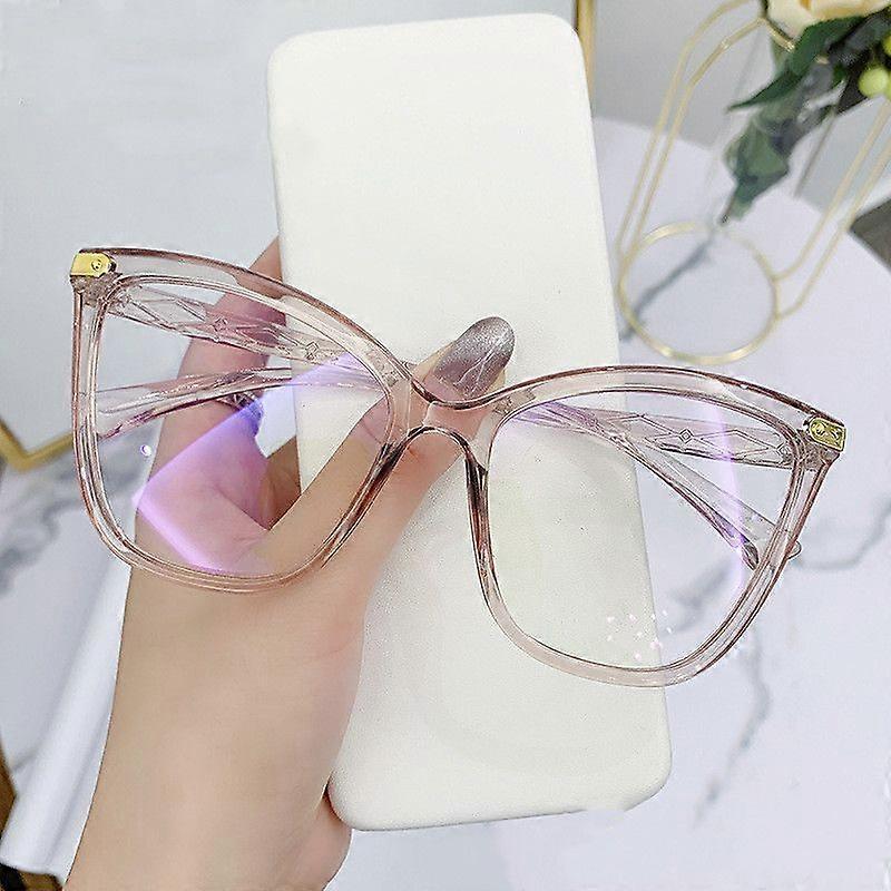 Fashion Cat Eye Glasses Frame Women Anti-Blue Light Eyeglasses Optical Computer Eyewear Radiation Protection Oversize Spectacle