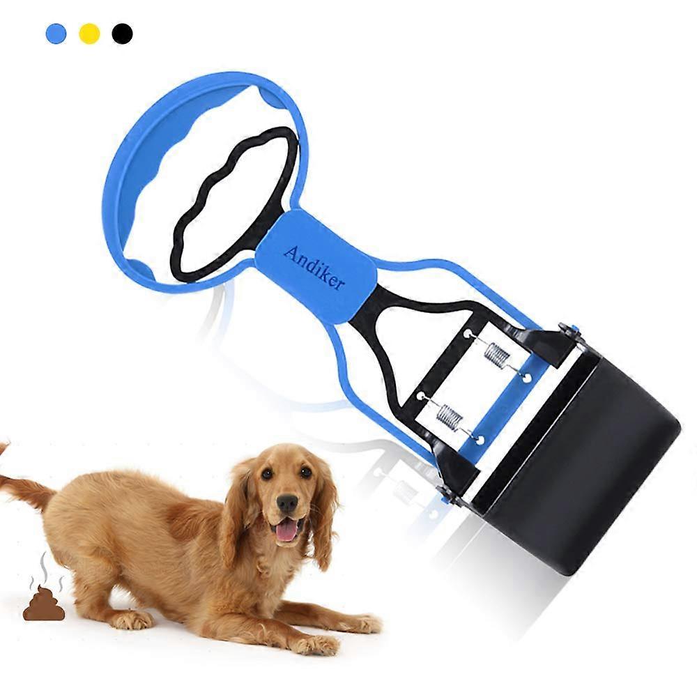 Pooper Scooper for Pets, Long Handle Dog Waste Scooper, Portable Heavy-Duty Jaw Scoop in Blue for Easy Cleanup