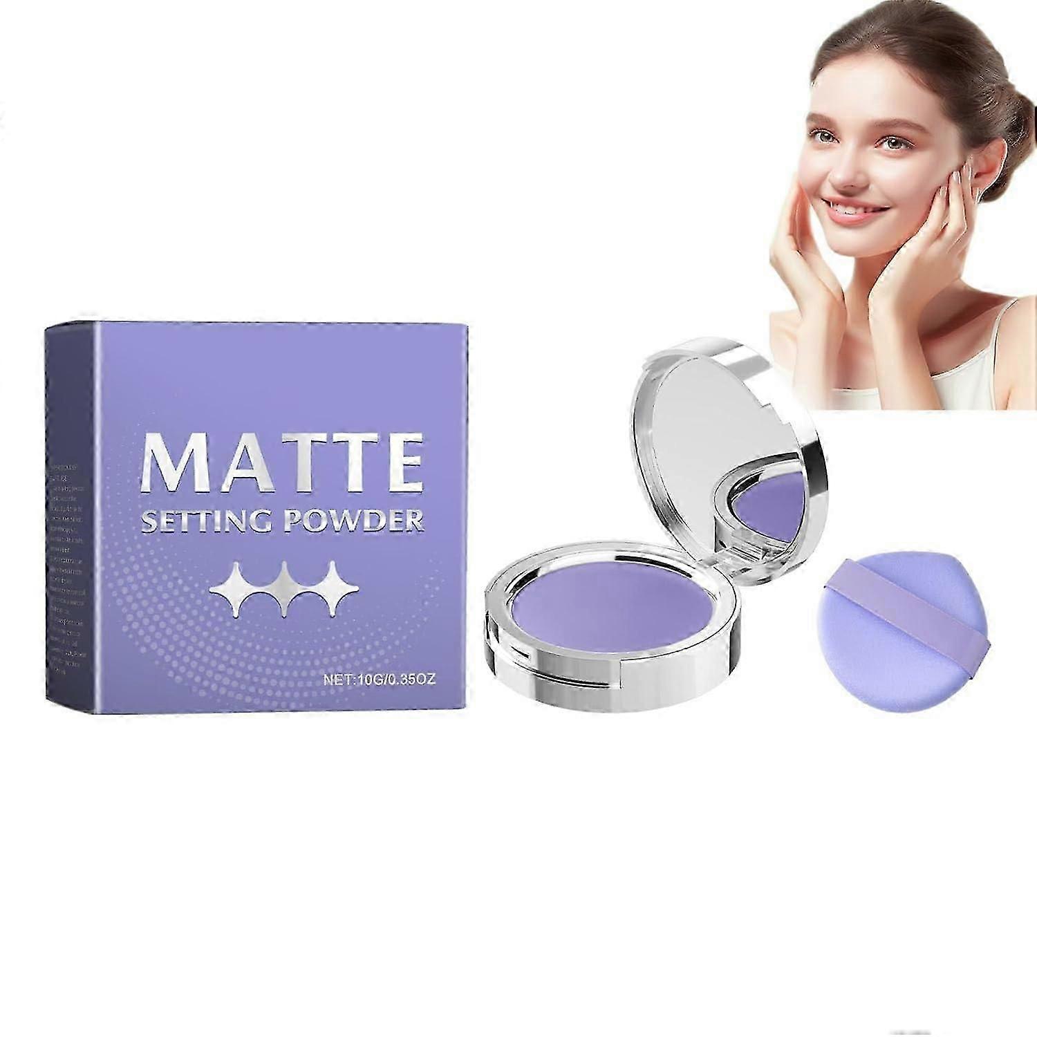 Lavendel Matte Poeder, Lavendel Face Mattifying Gel Poeder, Zijdezachte Matte Setting Powder voor oliecontrole, langdurige make-up