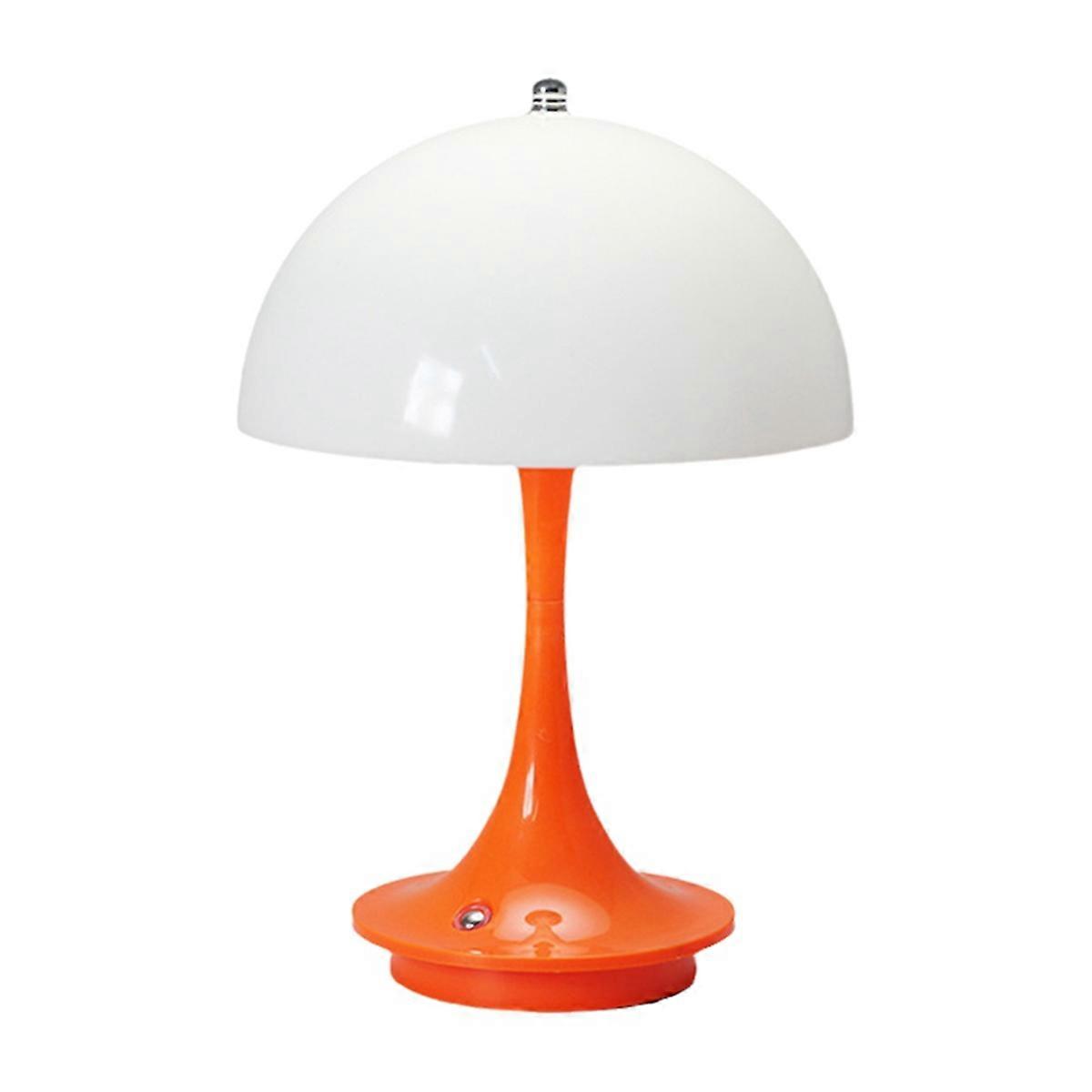 LED Mushroom Lamp USB Charging Adjustable Brightness Desk Lamp Orange