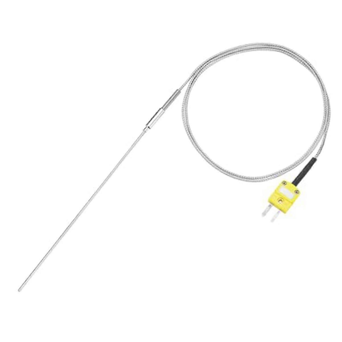K Type Thermocouple with Plug, Meter Temperature Sensor Probe -50 to 1100C,3.3ft Wire 0.5x300mm
