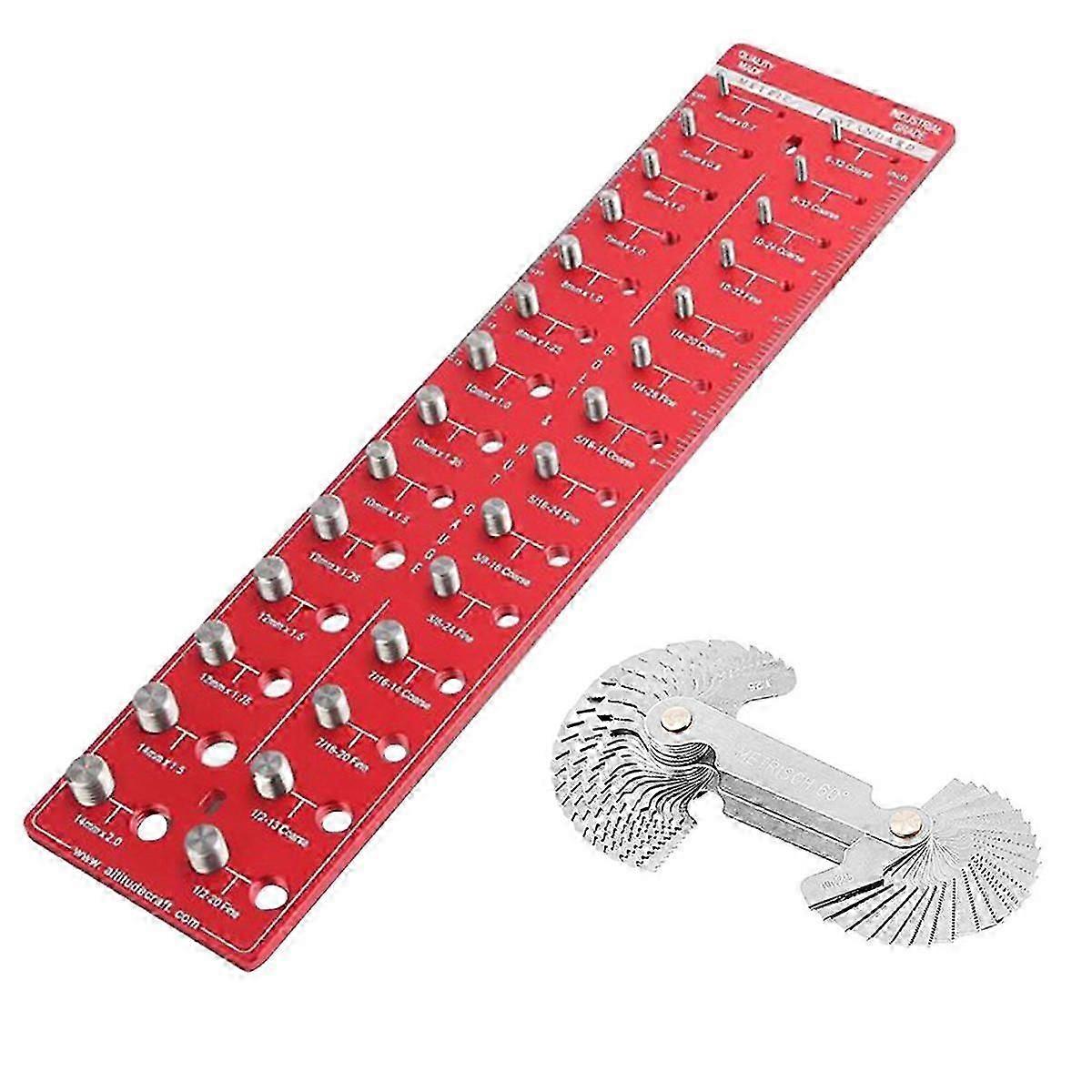 Nut and Bolt 14 Metric 14 Standard Size,Thread Gauge with Pitch Gauge,for Nut and Bolt