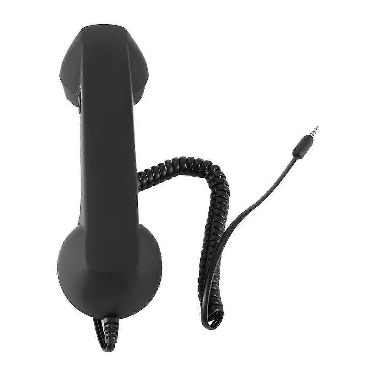 Retro Telephone Handset Receiver MIC for Cellphone, 3.5 mm SocketBlack SZRH
