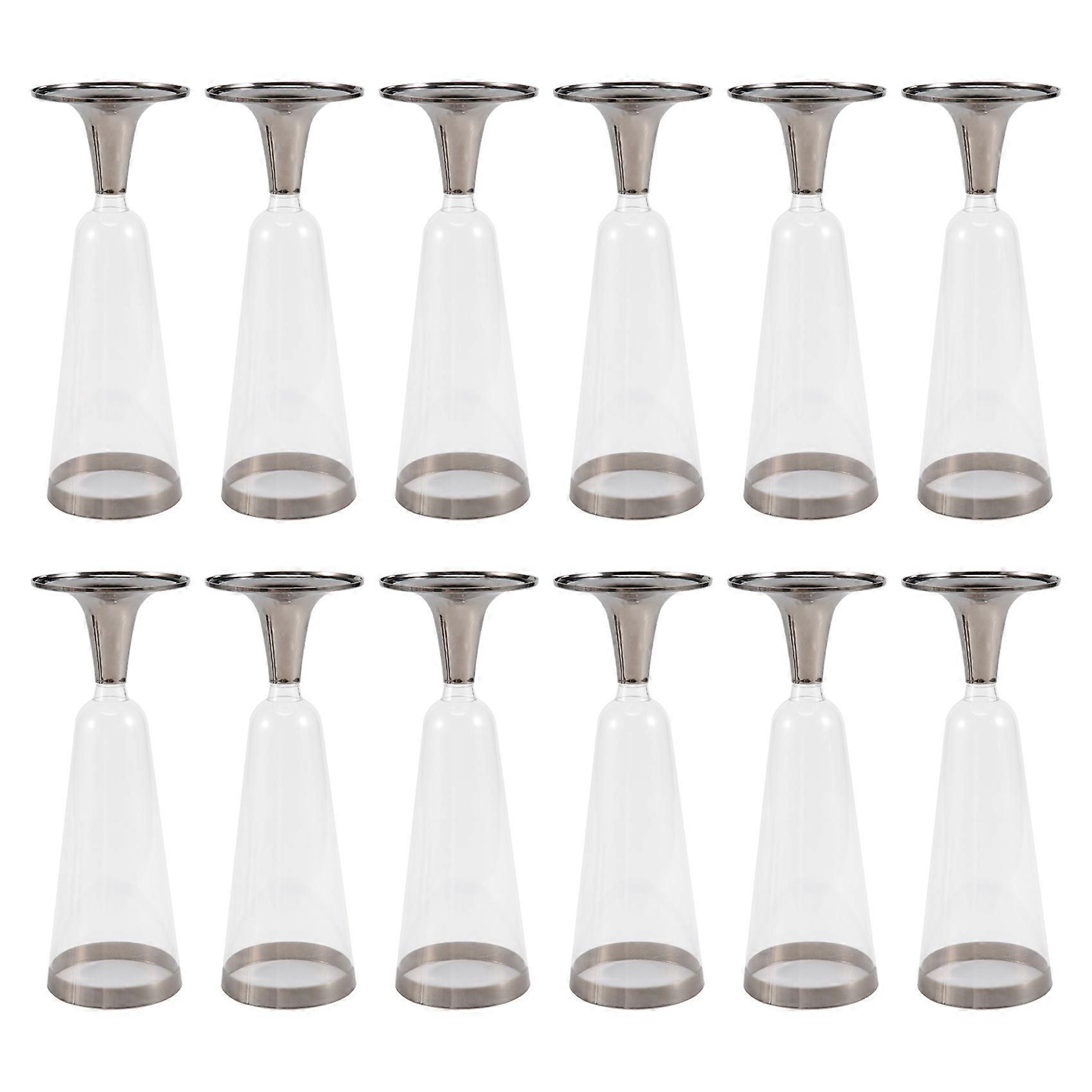 Wedding Champagne Flute Disposable Plastic Cup -Silver