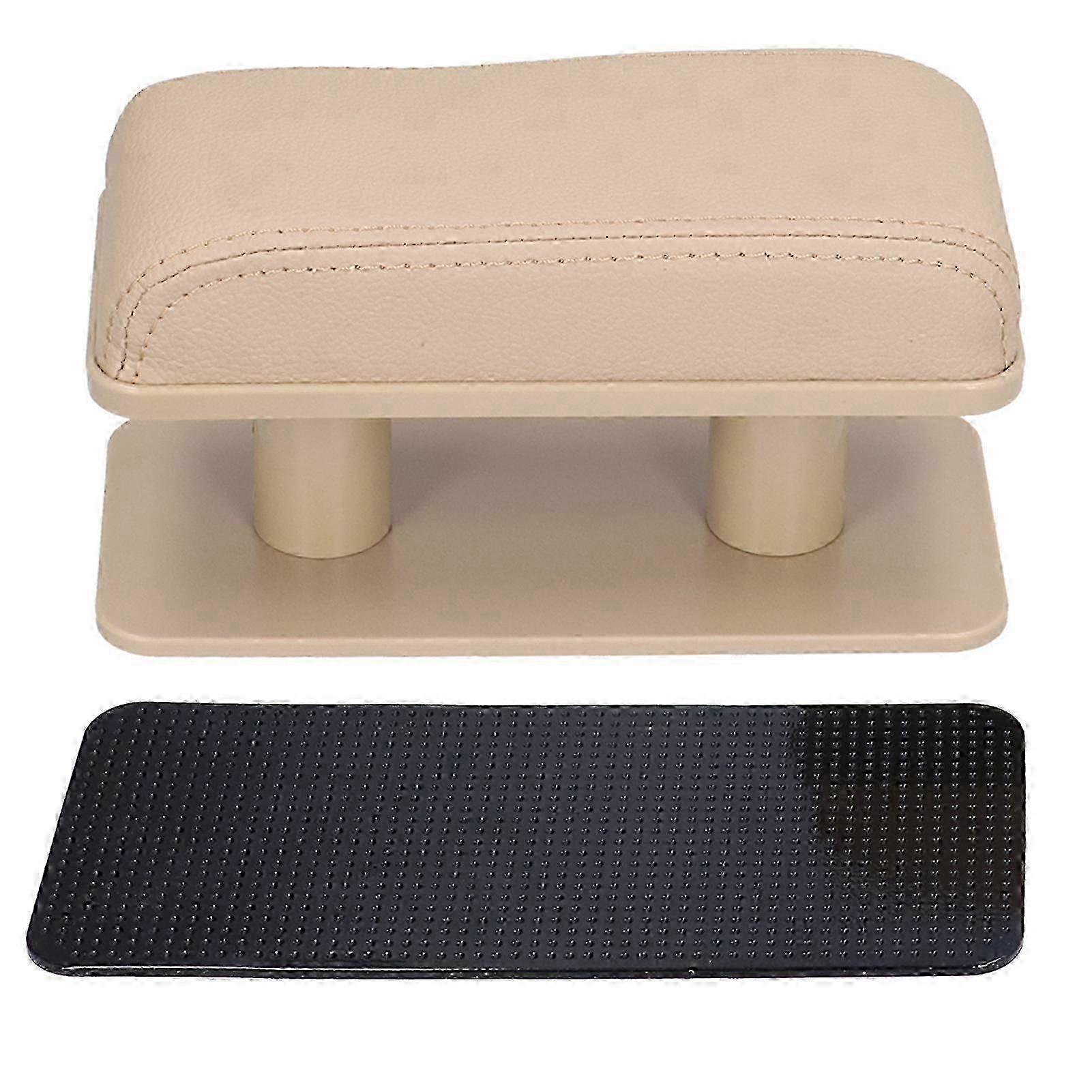 Car Adjustable Armrest Left Elbow Support Bracket Pad AntiFatigue AntiSlip Automobile Inside Modification(Beige )