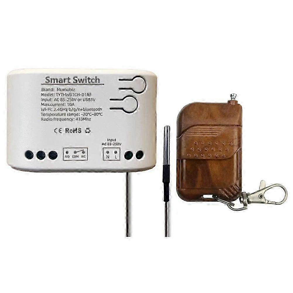 Tuya WiFi 1-Way Smart Switch Temperature Sensor AC 85-250V Wireless Smart Switch with Remote Controller