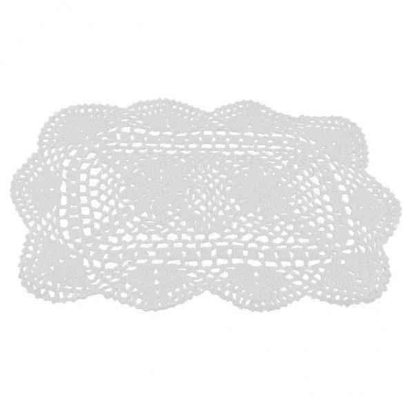 Delicate White Crochet Lace Table Runner Set