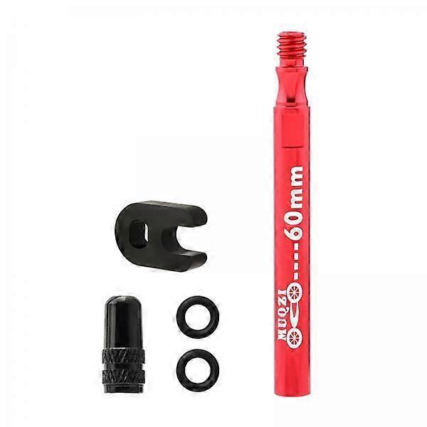 3xPresta Value Extender Values Extension with Core & Adaptor 1pc Red 60mm