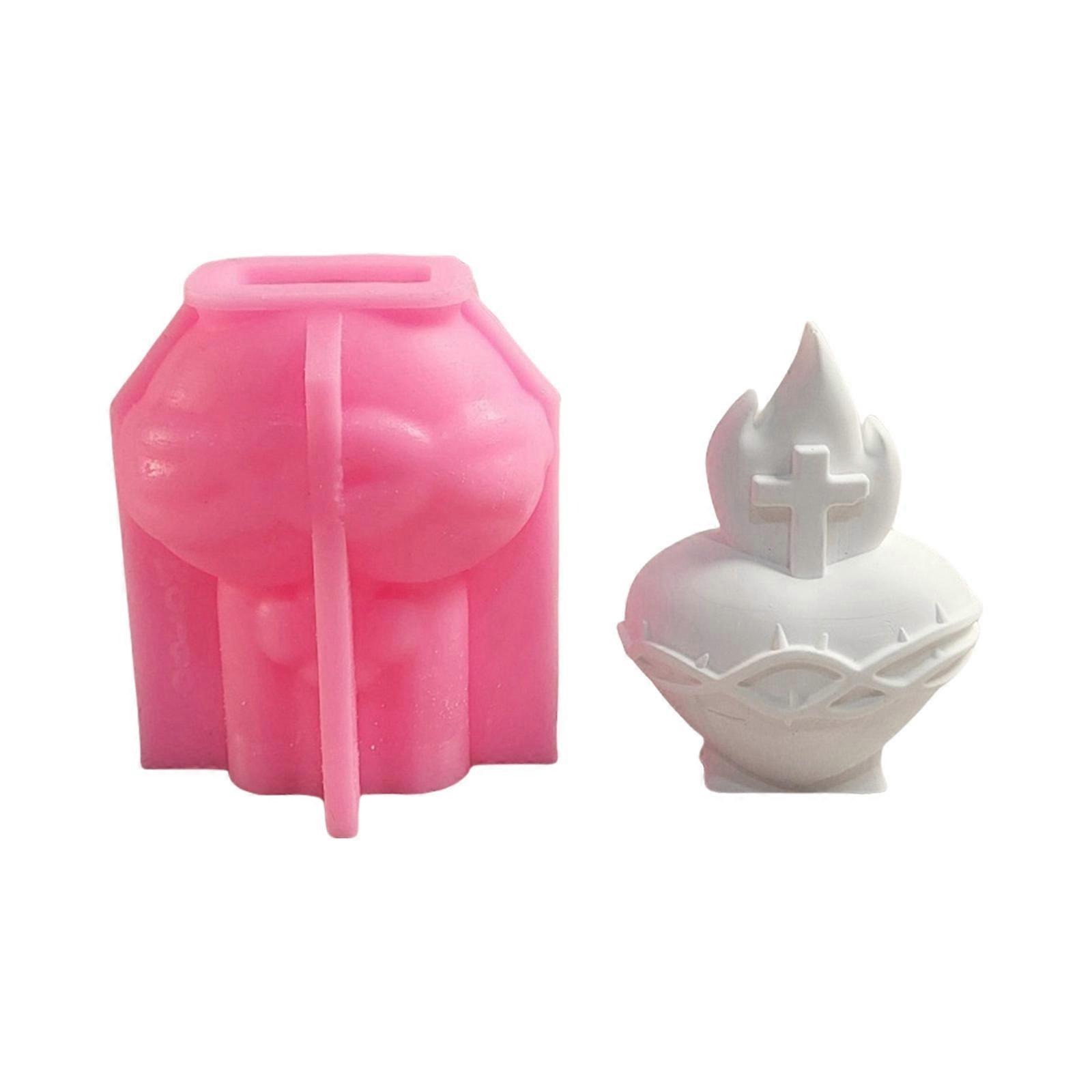 Easy to Clean Silicone Heart Mold for Candle Making 3D Heart Shape Ornament Perfect Present for Crafting Enthusiasts