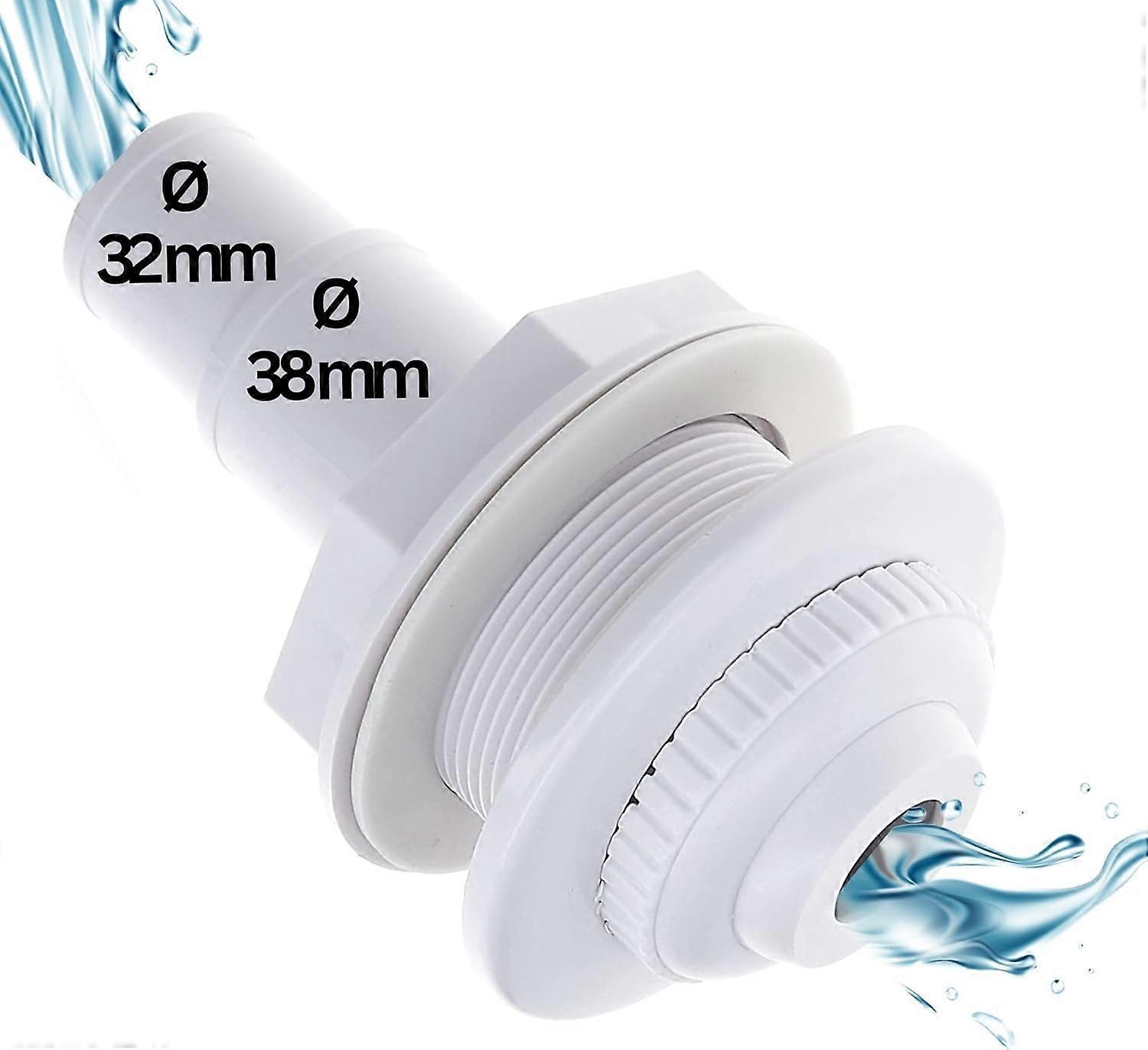 14cm Flow Nozzle - Pool Inlet Nozzle with 38/32mm Hose End - Standard Hose Nozzle - Adjustable Hose Nozzle - 32mm and 38mm Nozzle Head - Hose Connect