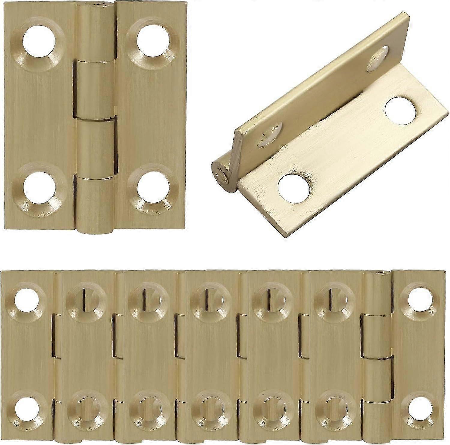 8 Pcs 1 Inch Mini Solid Brass HingesBrass Cabinet Hinges Small Box Hinges Butt