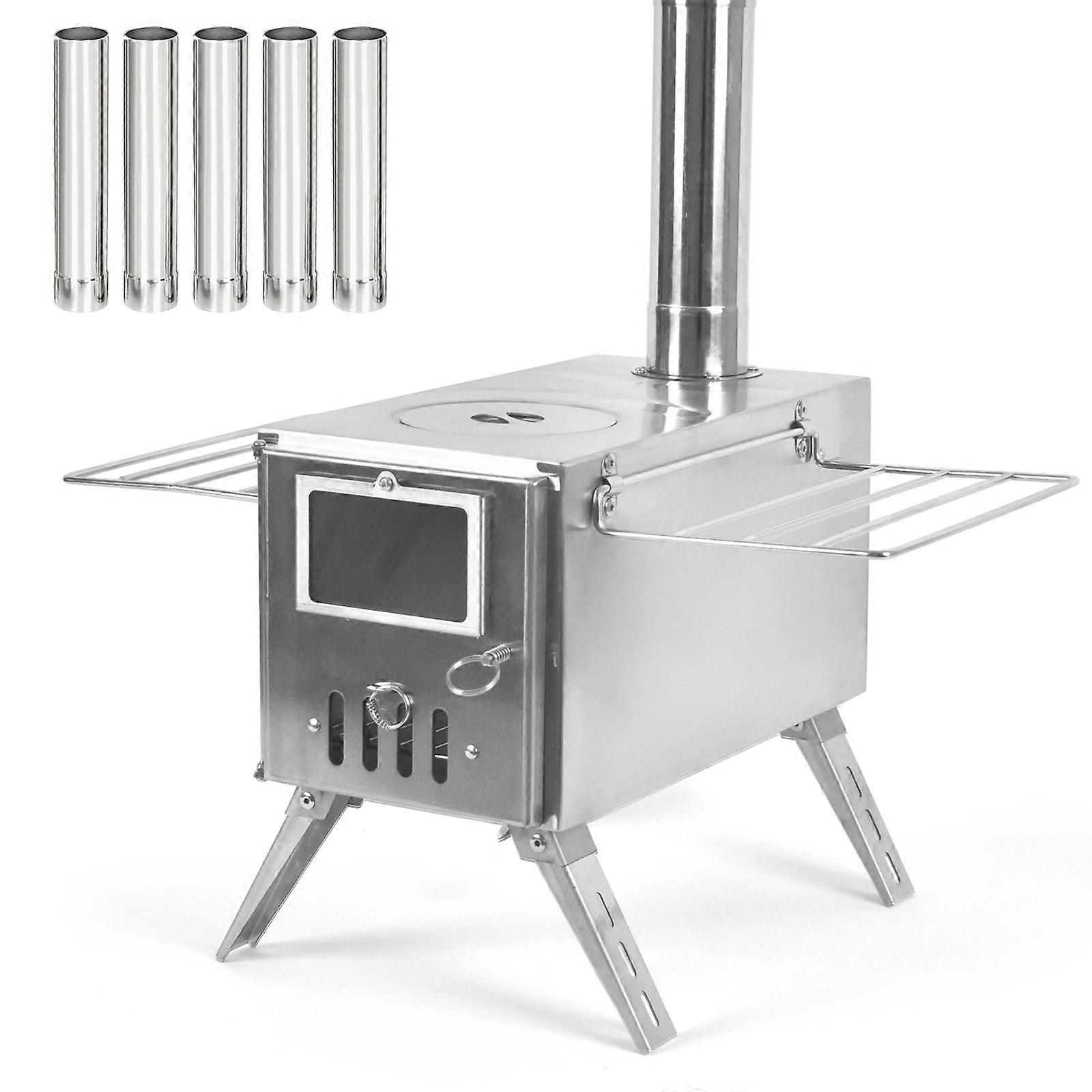 Camping extérieur poêle à bois pliable 3-5 personnes 52x38x30cm