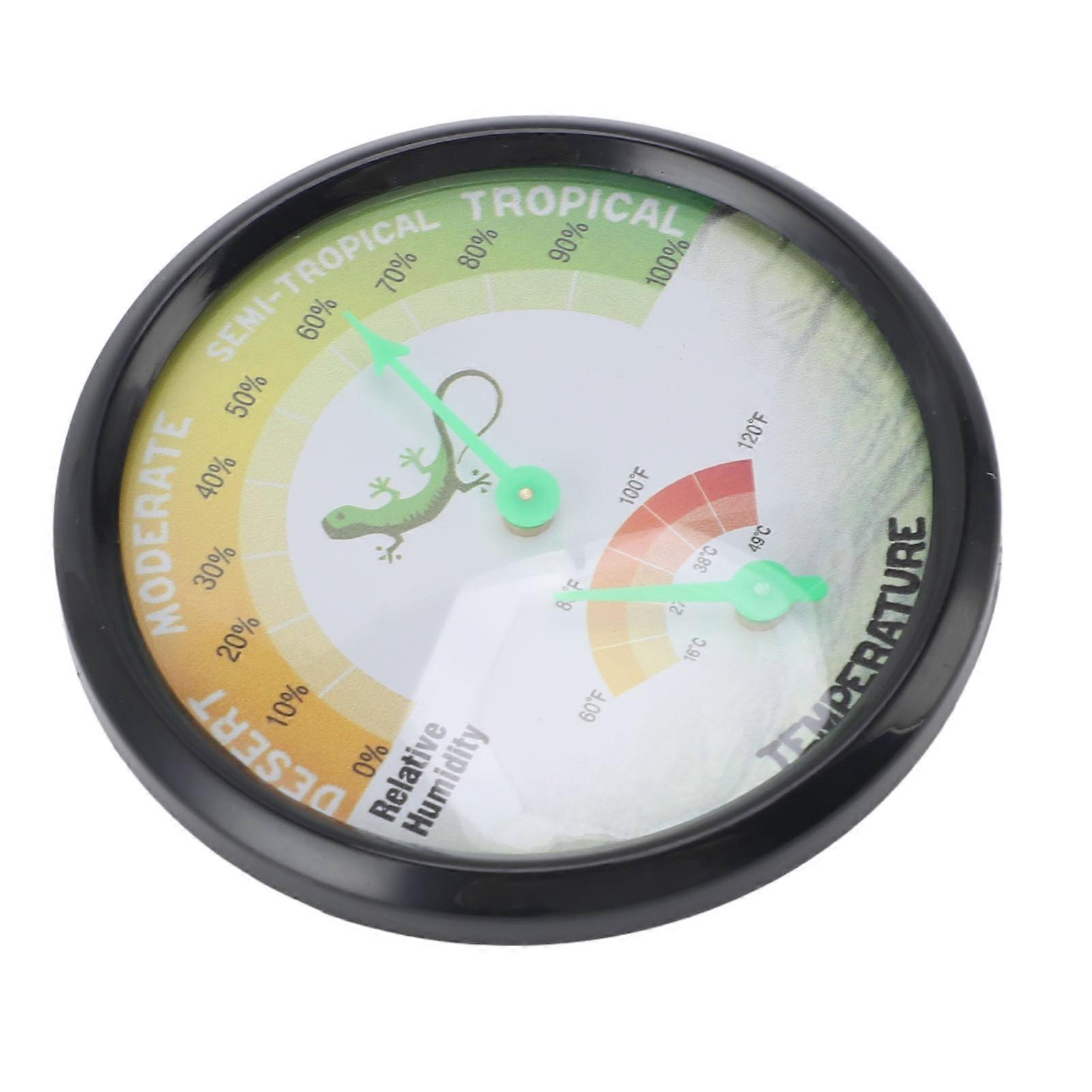 Thermometer Hygrometer Dial High Precise Pointer Type Mechanical Temperature and Humidity Gauge for Reptile Pet 
