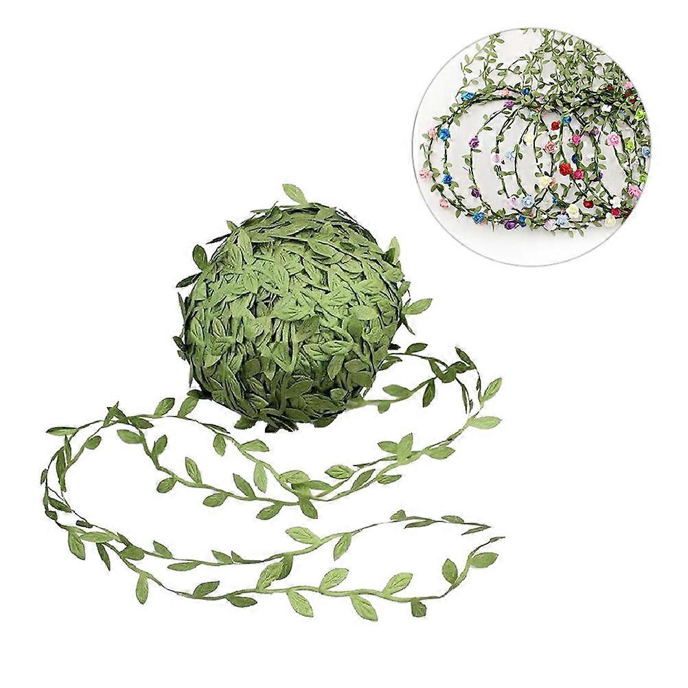 Green Artificial Leaf Garland Vine Ribbon Decorative Wreath for Wedding, Party, Home & Craft Use