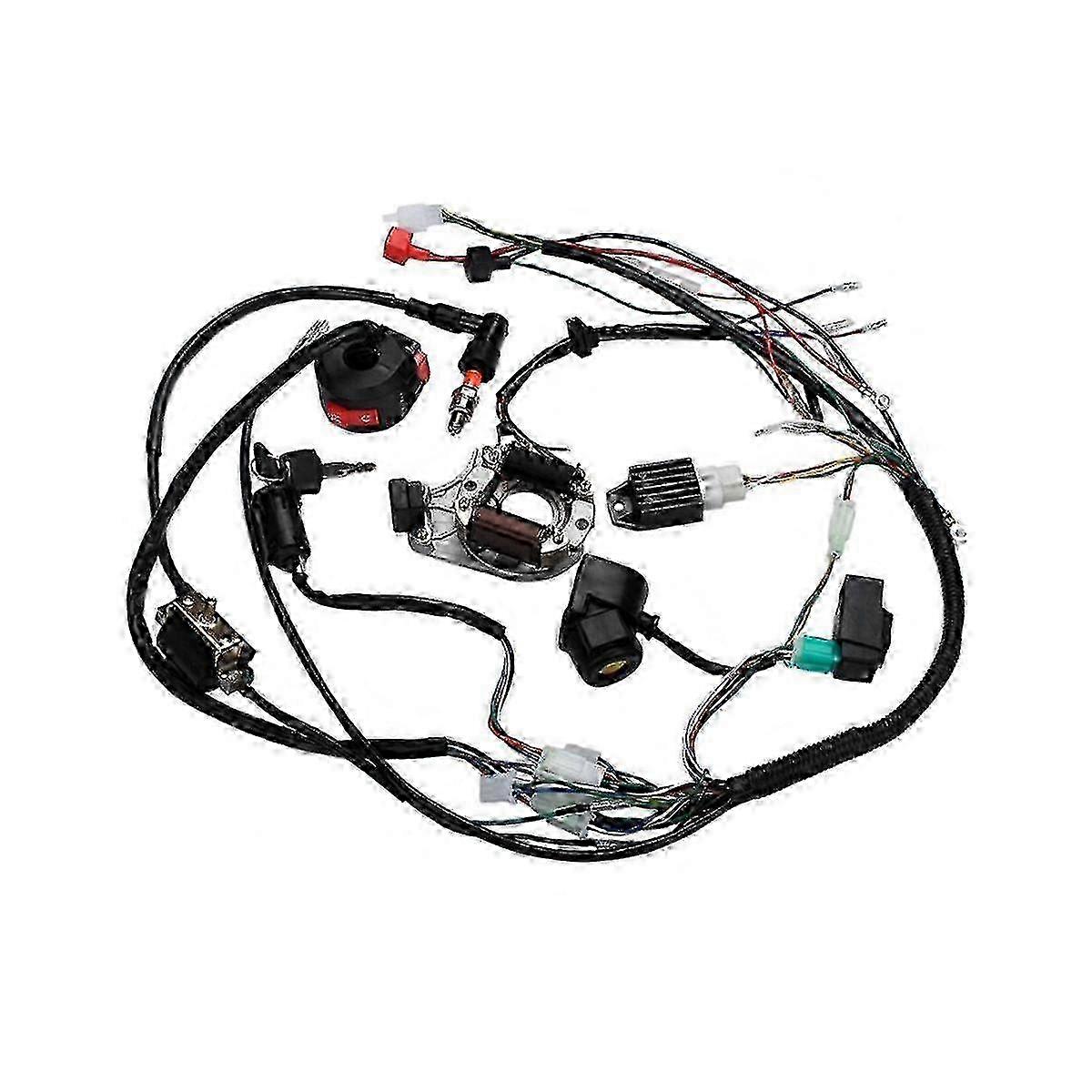 Complete Wiring Harness for 50cc to 125cc Motorcycle, ATV, and Pit Bikes - High Quality Electric System Harness
