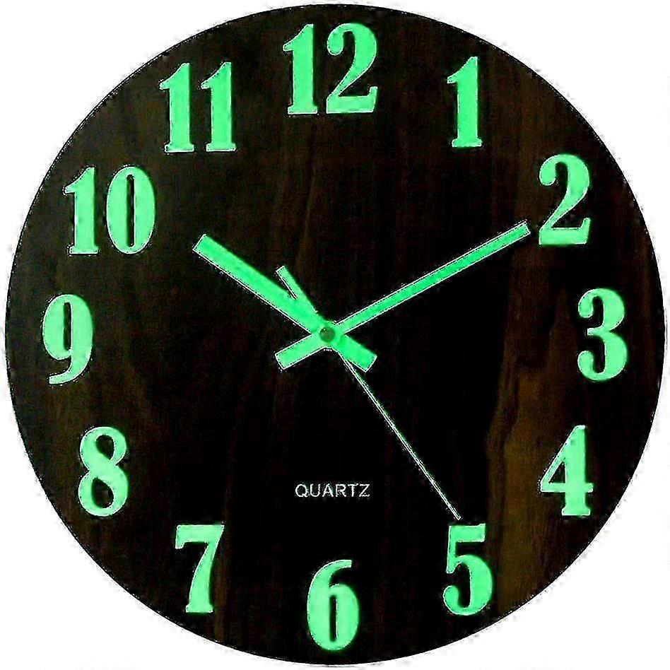 Modern Silent Wall Clock - Large 30cm Luminous Dial, Decorative Home Office Clock