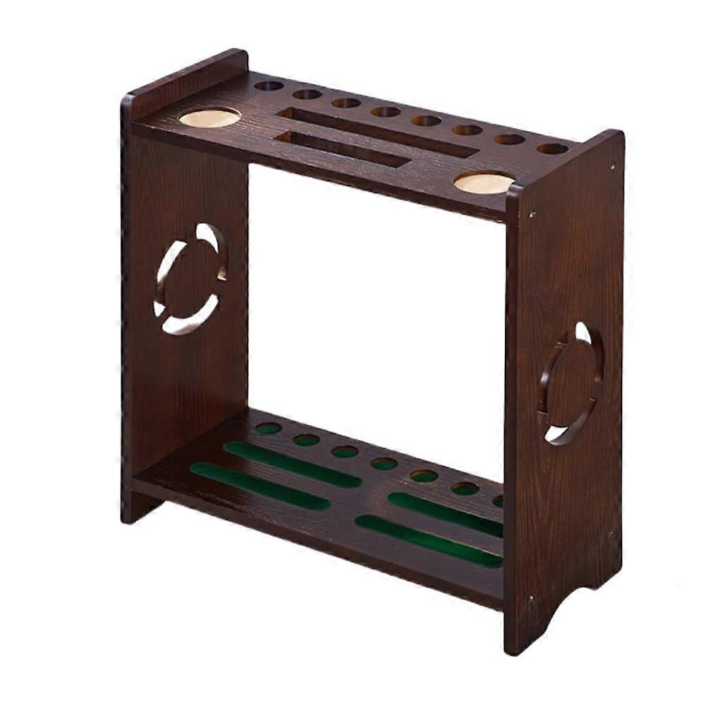 8 Hole Solid Wood Pool Cue Stand Floor Standing Storage Rack Suitable for Clubs Games Rooms Billiard Halls