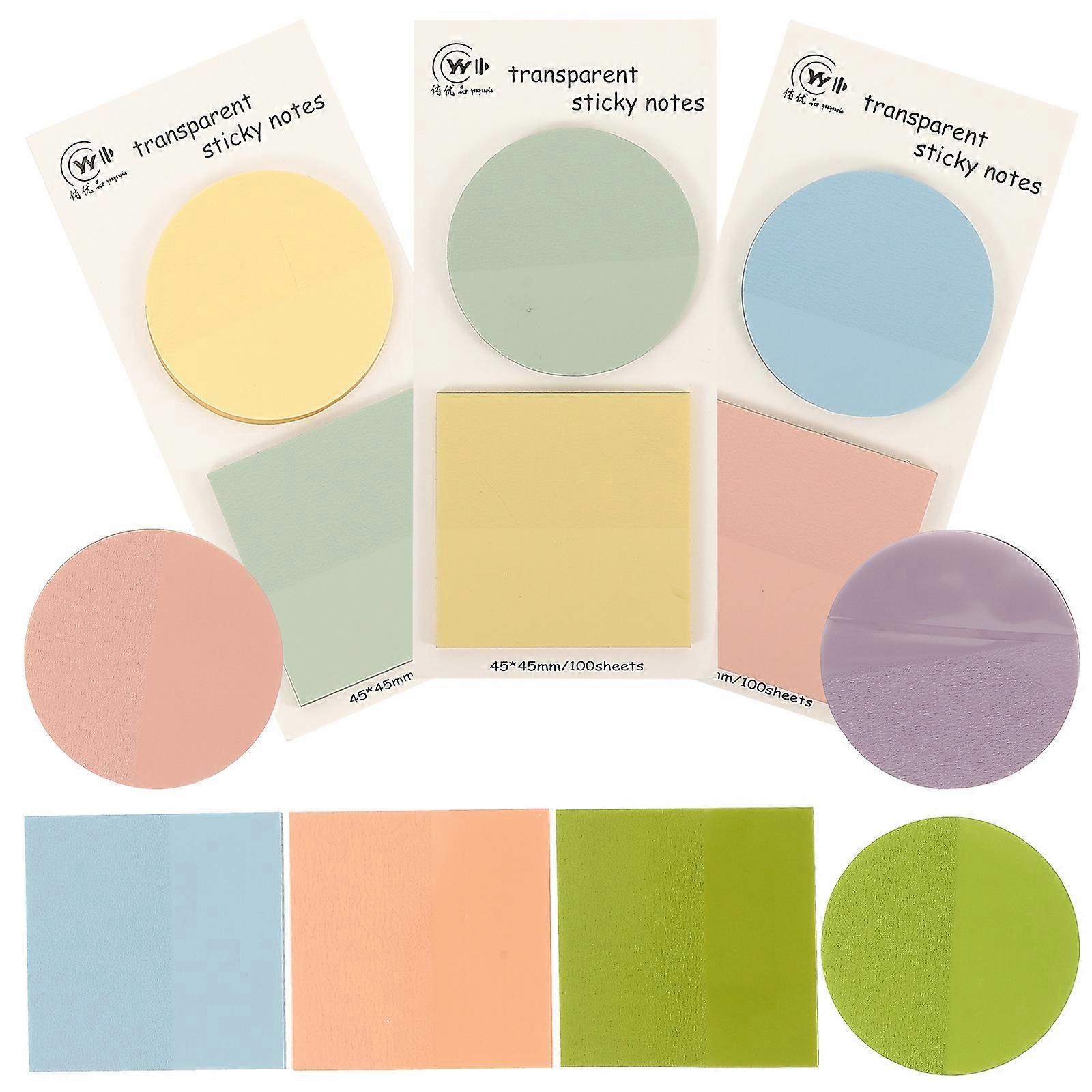 Sticky Notepads Lovely Memo Stickers Archiving Assorted Color 6 Sets