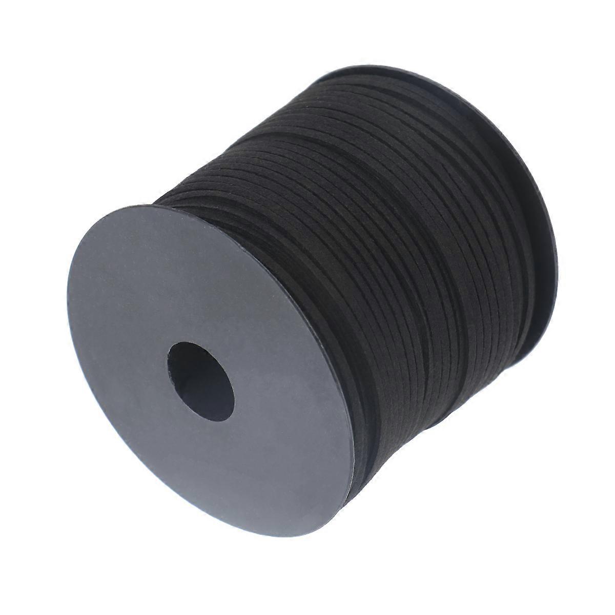 Cord For Jewelry Plush Leather Microfiber Double-Sided Strip Diy Handmade Crafts 90M Black 1 Roll
