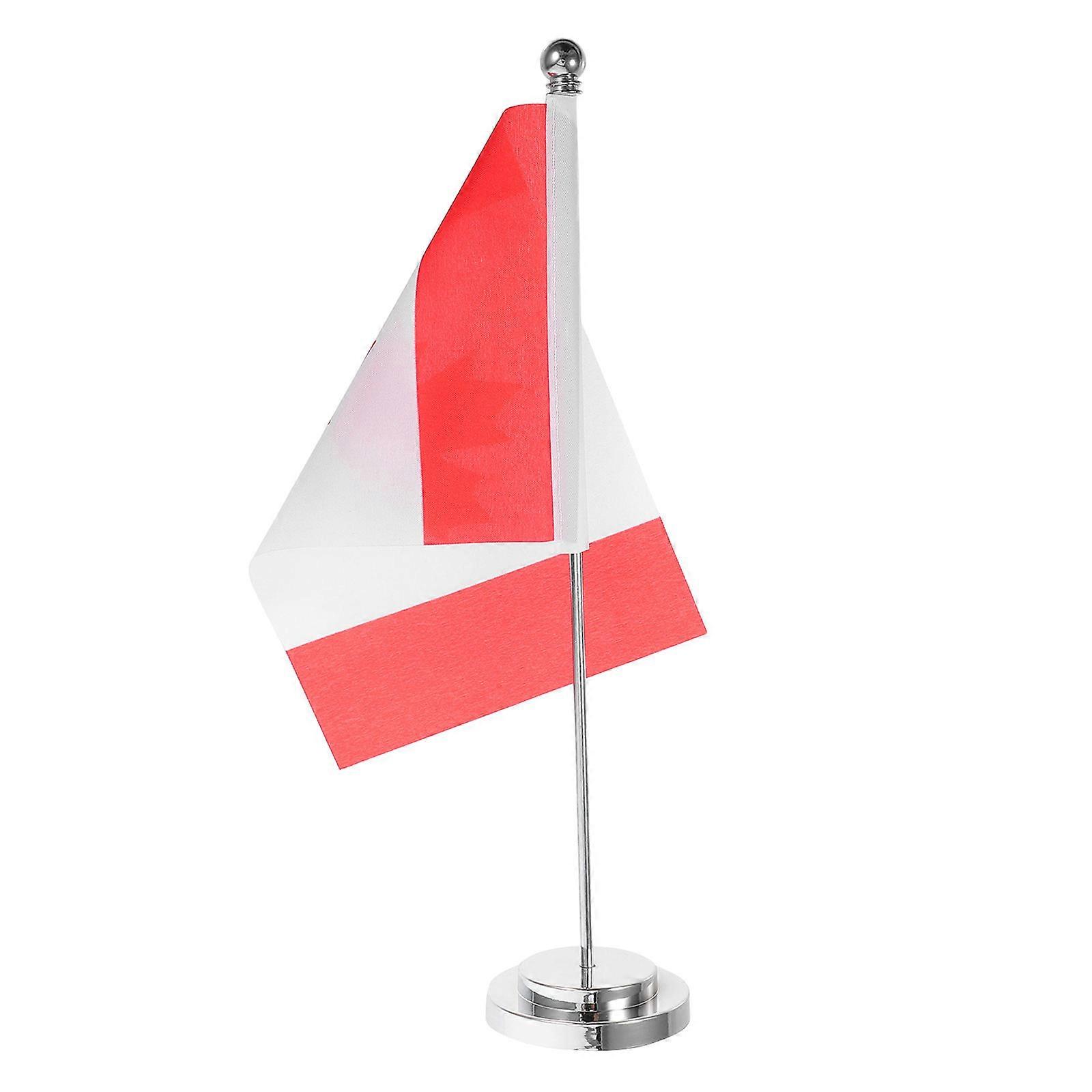 Canada Day Party Decorations Mini Desk Flag Stand Use Rectangular Style 21.00X14.00X0.02CM Iron 1Set