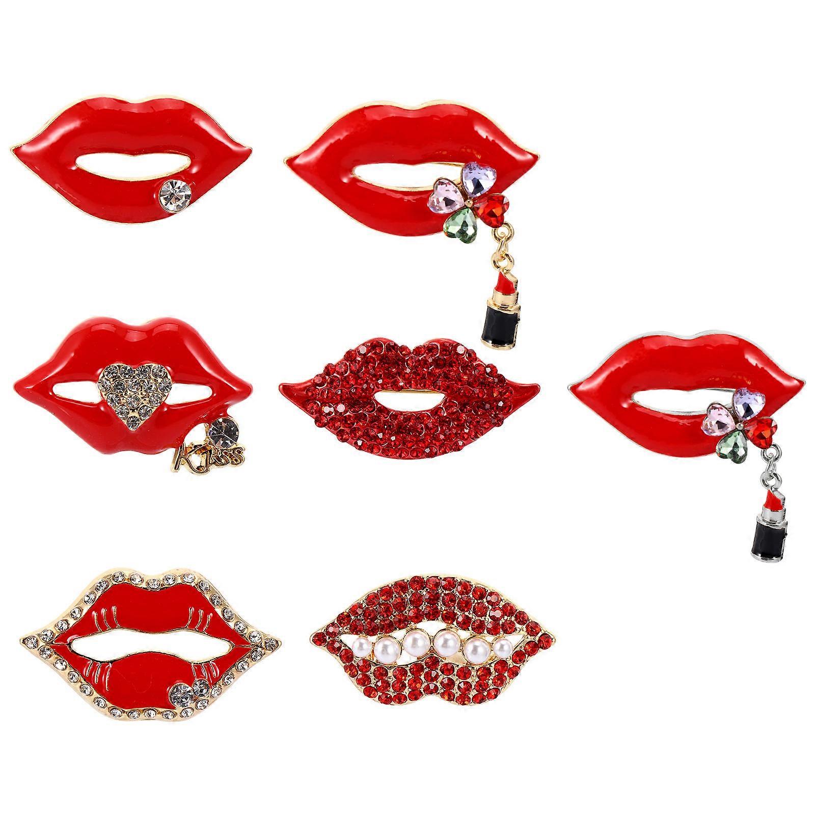 Brooch Pin with Chain Hanging Chain Brooch for Women Decoration 4x4cm 7Pcs
