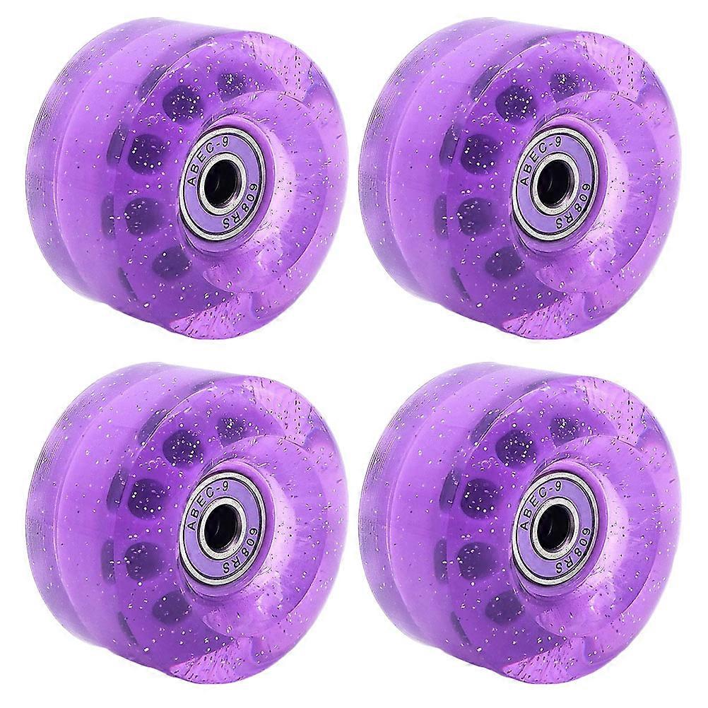 Purple Roller Skates Wheels for Outdoor Use with Extra Grip on Rough Surfaces 4pcs