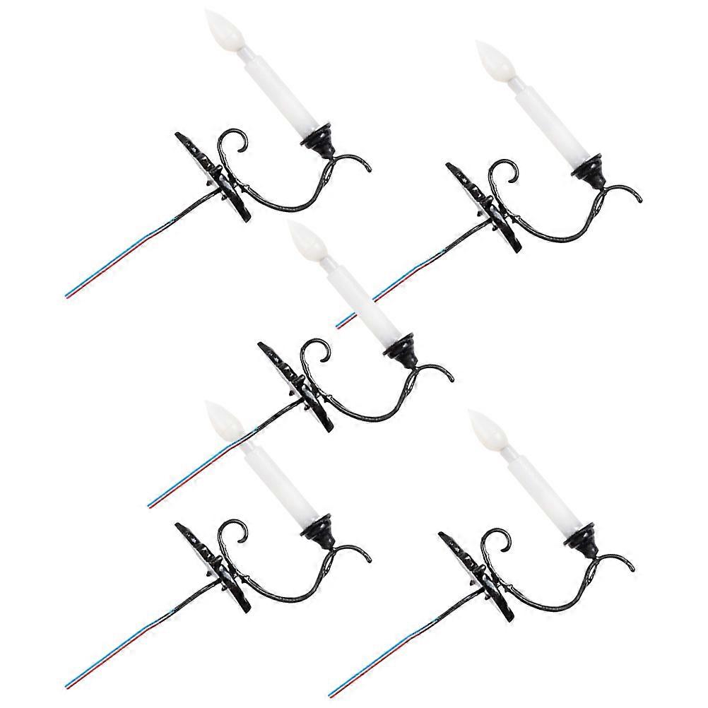 5pcs Mini Wall Lamps for Crafts – Lifelike Decorative Lights for Miniature Scenes, Dollhouses & Model Displays – Easy Installation, Warm Light Effect