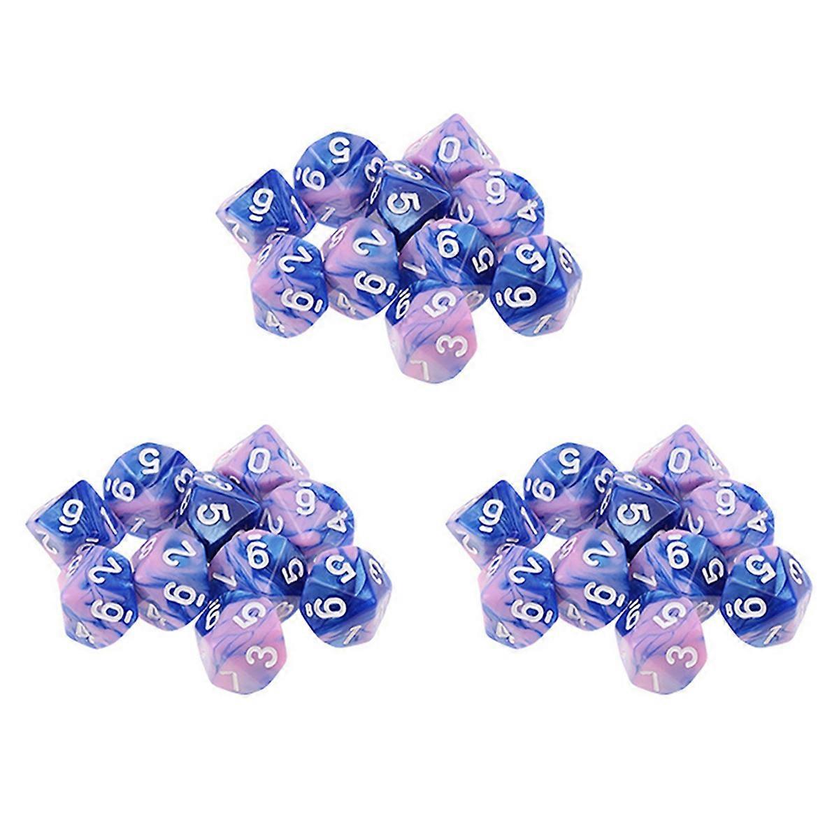 10Pcs D10 Polyhedral Dices Numbers Dials Desktop Game PXPF,Style 2