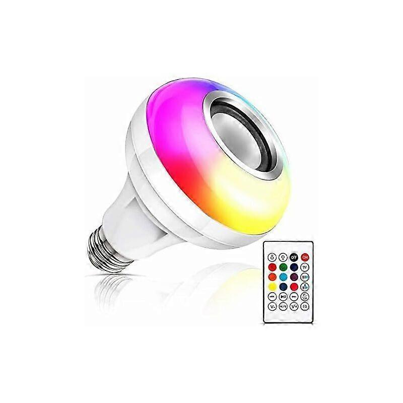 Music LED Bulb, E27 Bluetooth Speaker RGB Color Changing Light Bulb with Remote Control Party